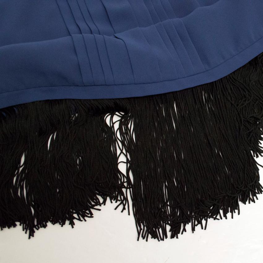 Alice by Temperley Navy Fringed Blouse