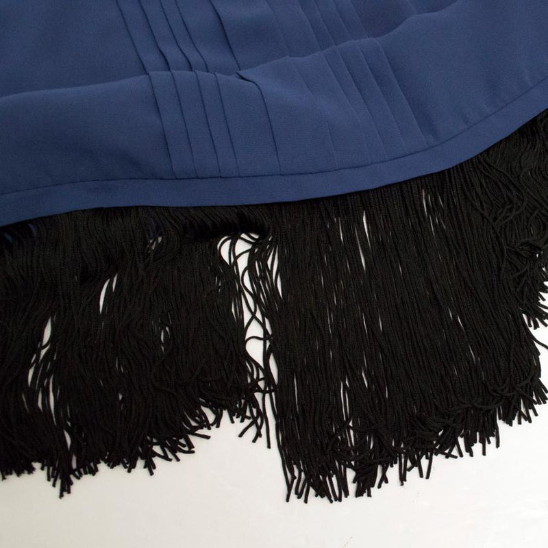 Alice by Temperley Navy Fringed Blouse