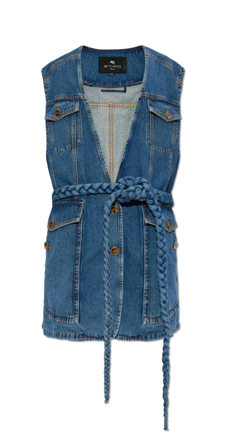 Etro Long Denim Vest