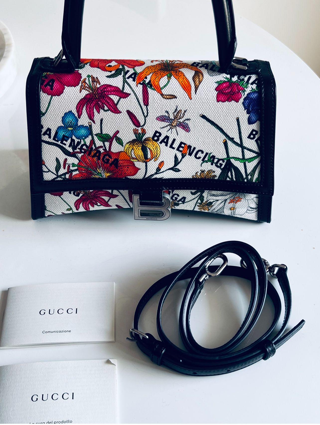 x Balenciaga Hacker Project Flora canvas Hourglass bag