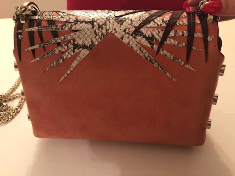 Jimmy Choo 'Petite Lockett' Palm Appliqué Suede Shoulder Bag