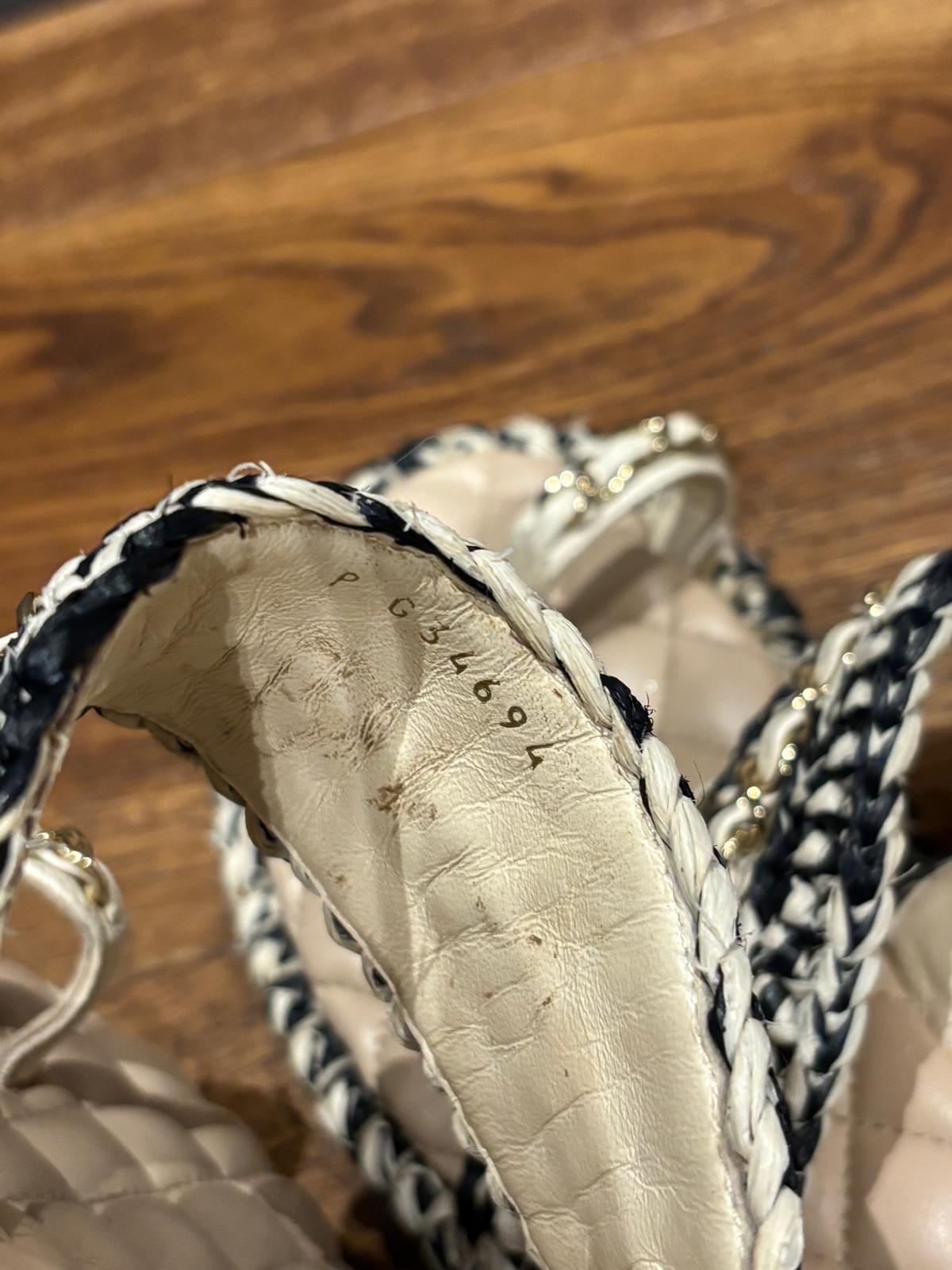 Chanel Tweed Thong Sandals