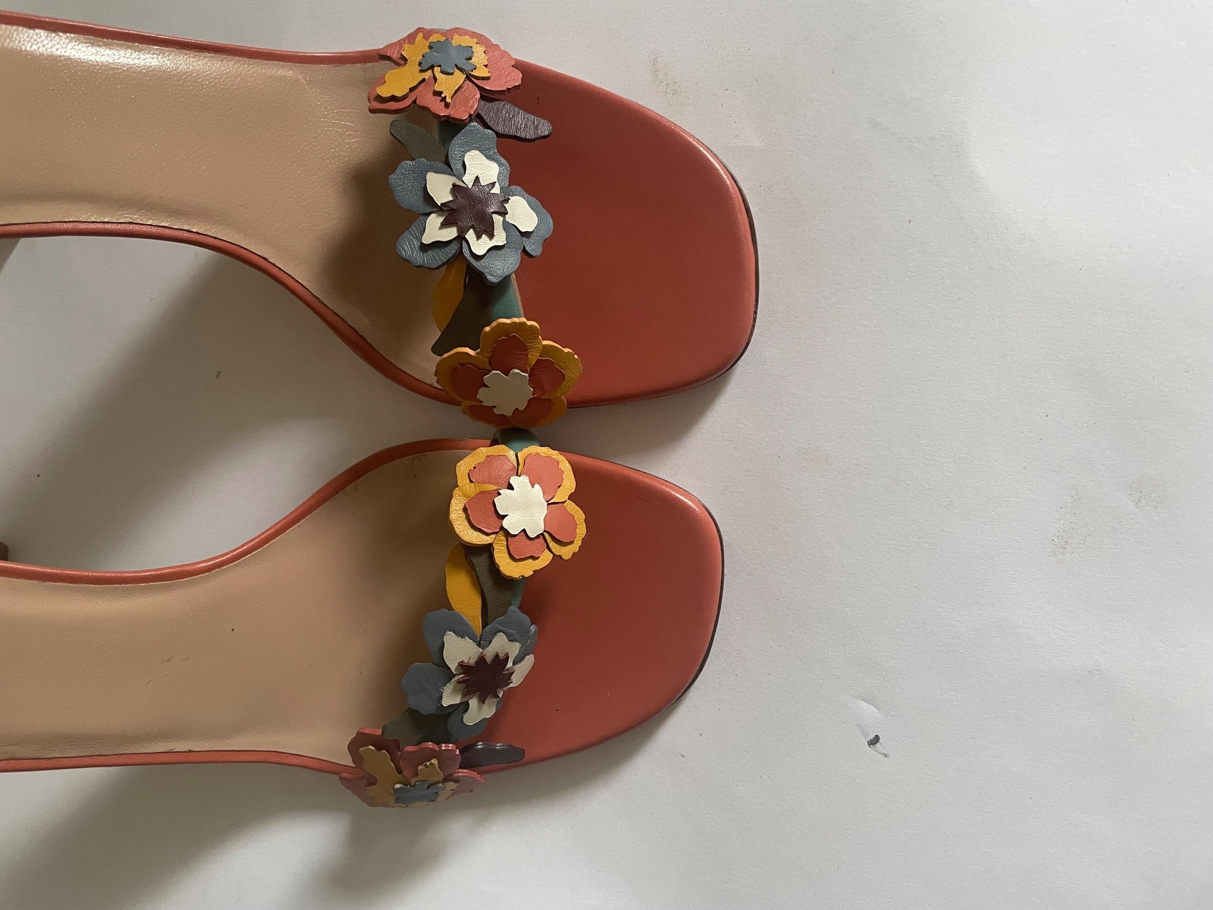Floral Embellished Leather Sandals