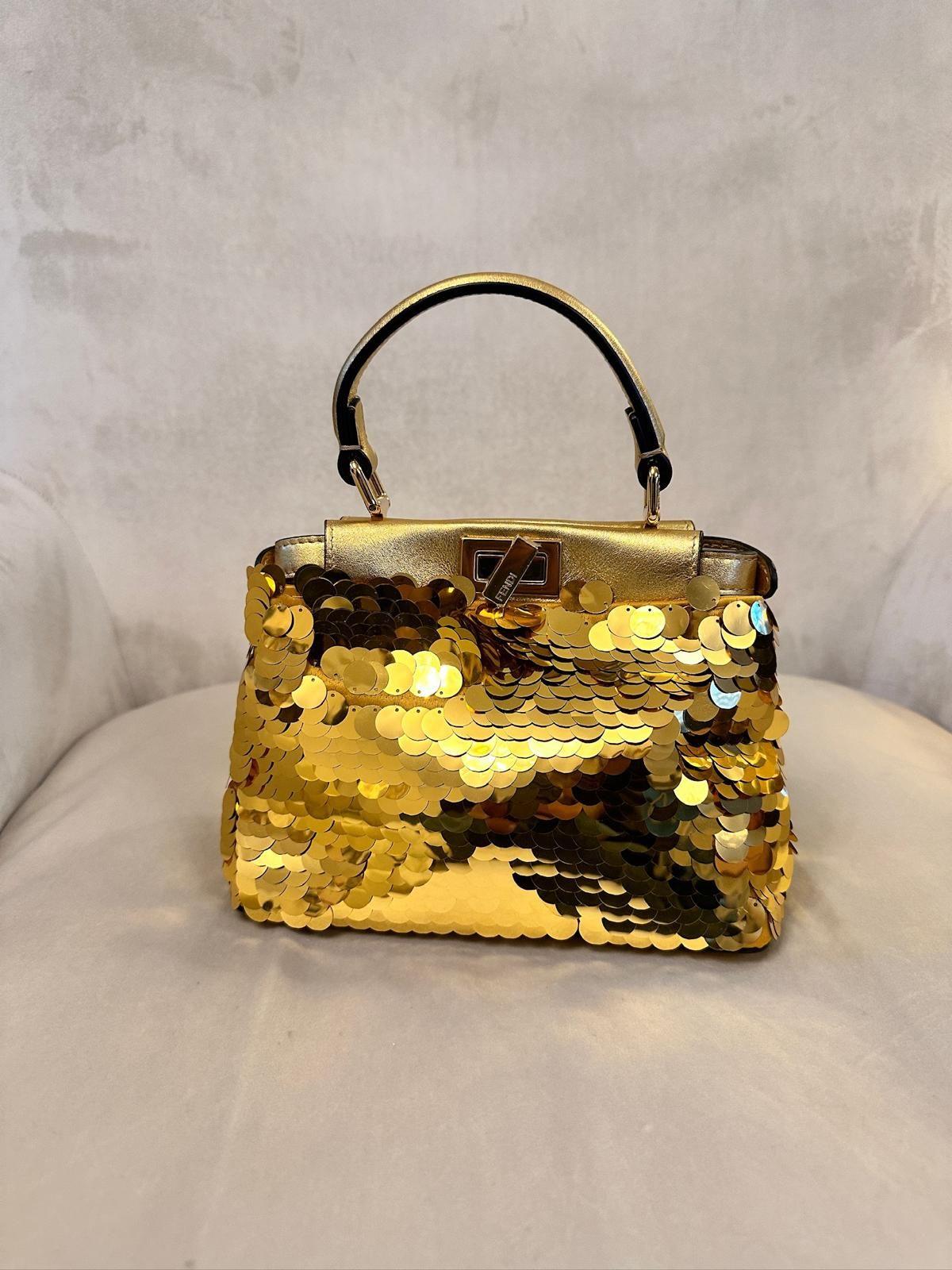Fendi Gold Sequin Peekaboo