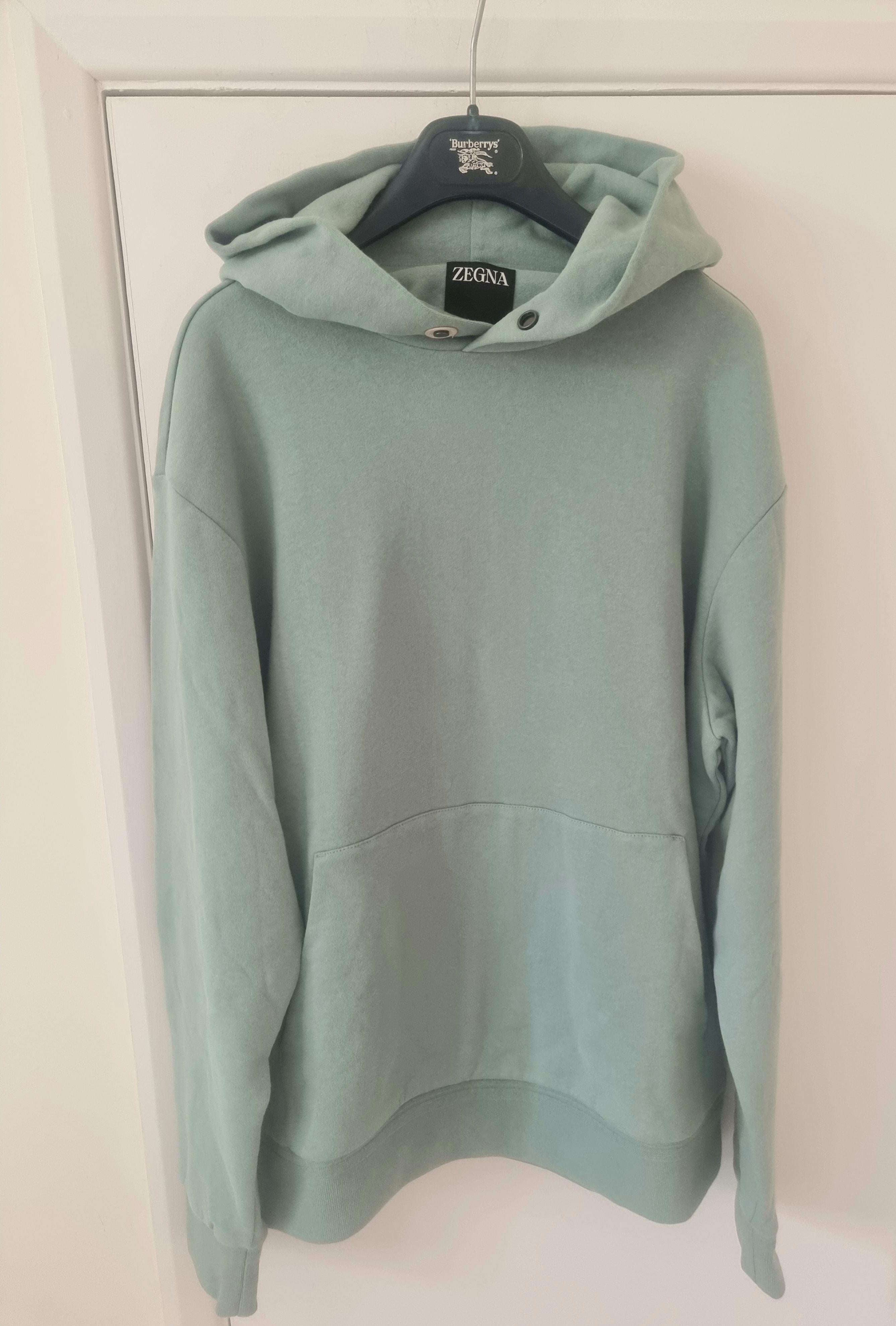 Cotton/Cashmere Blend Pale Green Hoodie