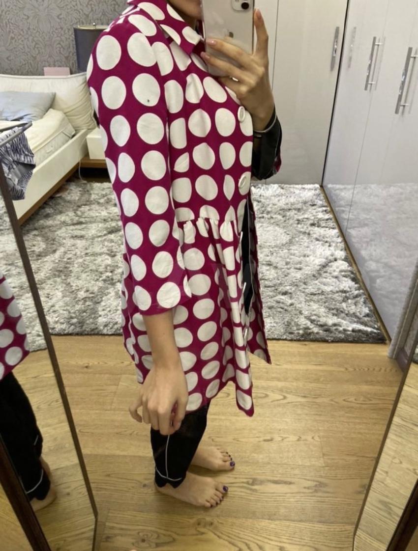 Love Moschino Red & White Polka Dot Tretch Coat