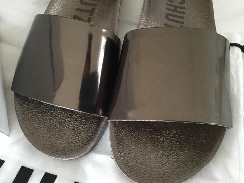 Schutz Camilis mirrored-leather slides