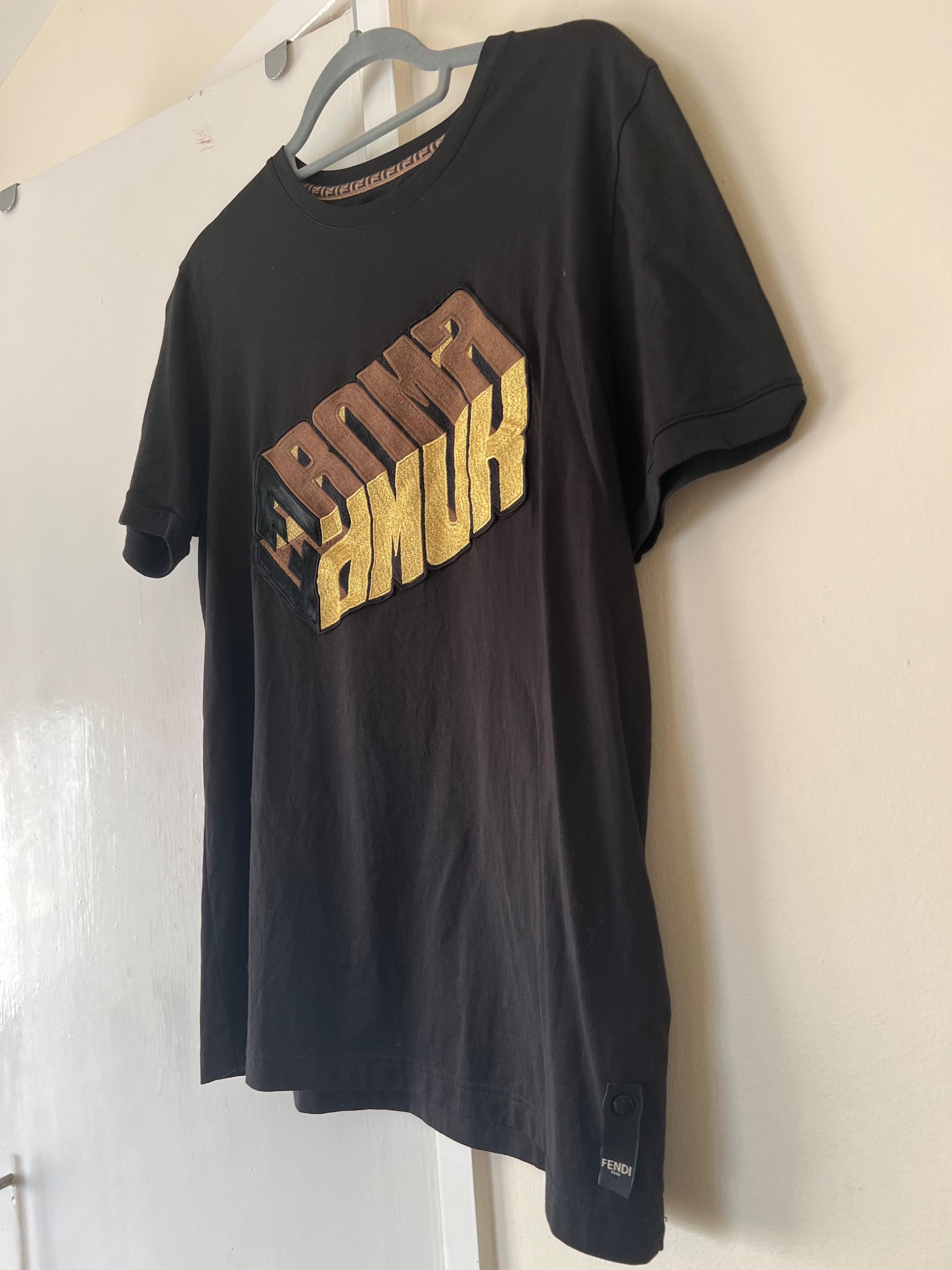 Fendi Black Cotton T-Shirt