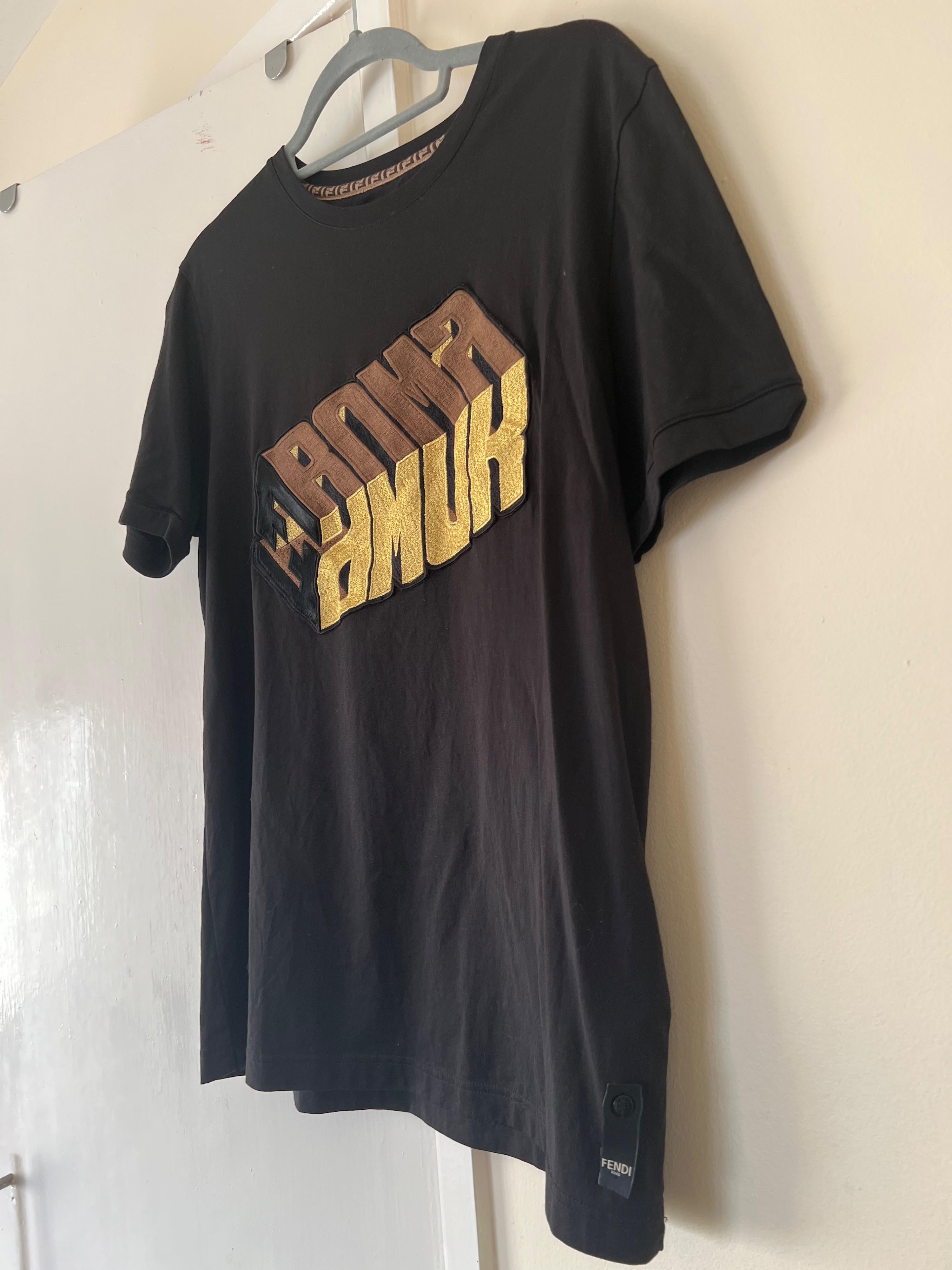 Fendi Black Cotton T-Shirt