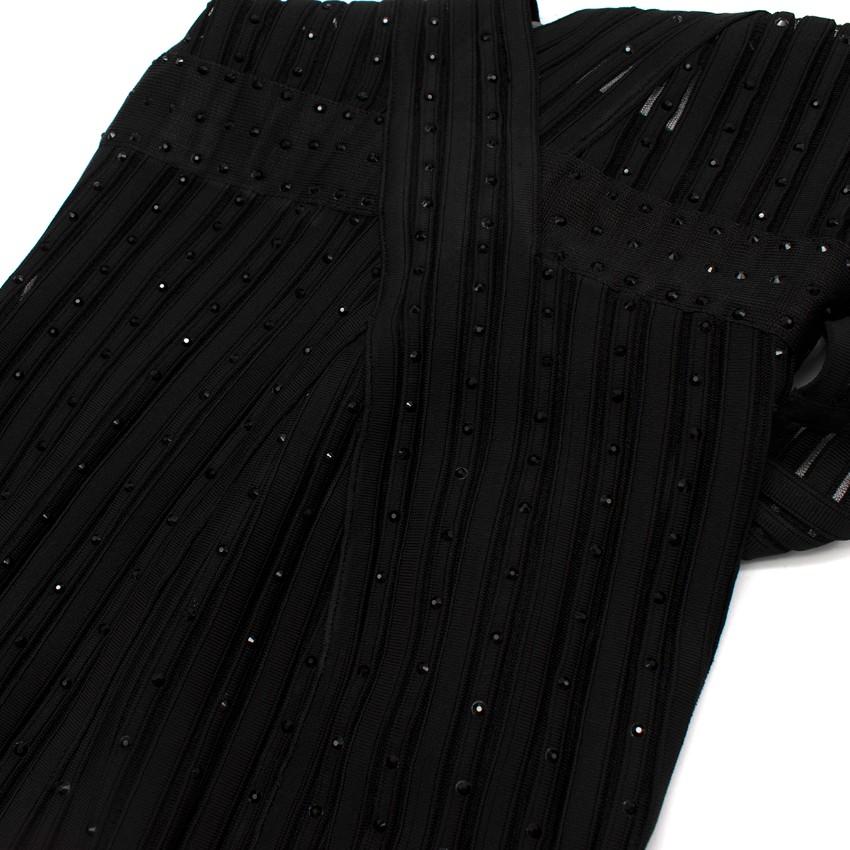 Zuhair Murad Black Embellished Stretch Silk Sheer Panelled Mini Dress