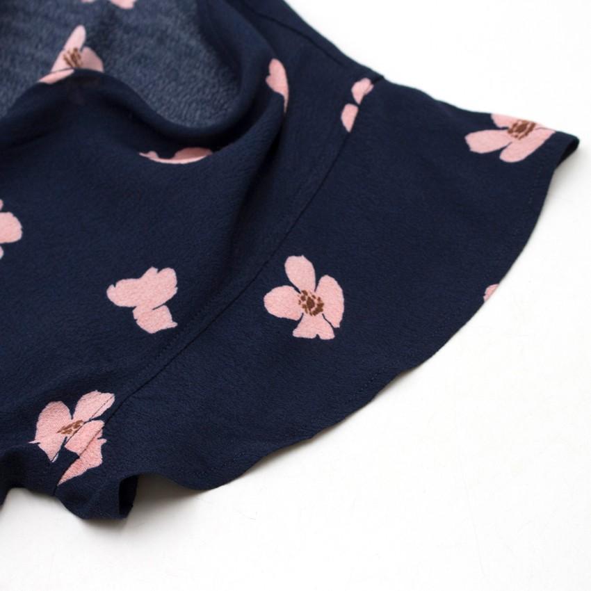 Rails Navy and Floral Button-Up Top