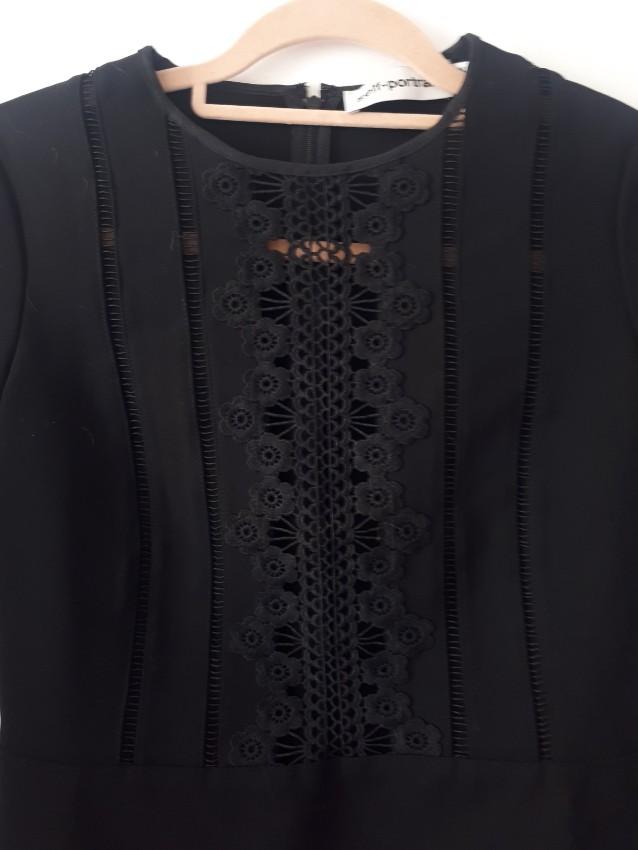 Self Portrait Black Lace trimmed mini dress