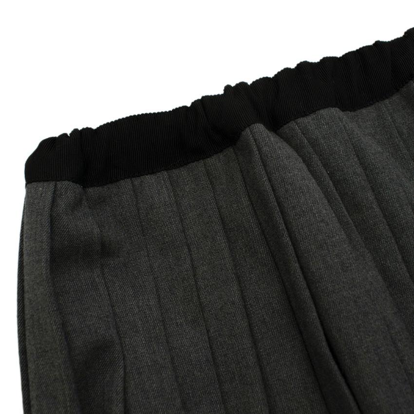 Bonpoint Grey Wool Blend Pleated Skirt
