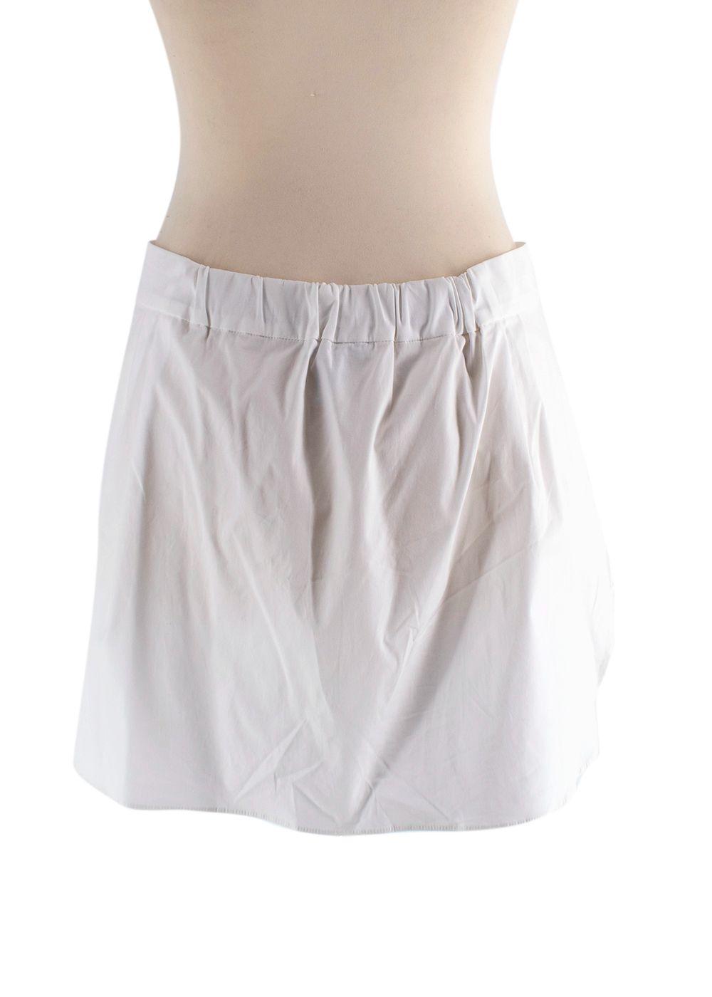Oscar De La Renta White Pleated Mini Skirt