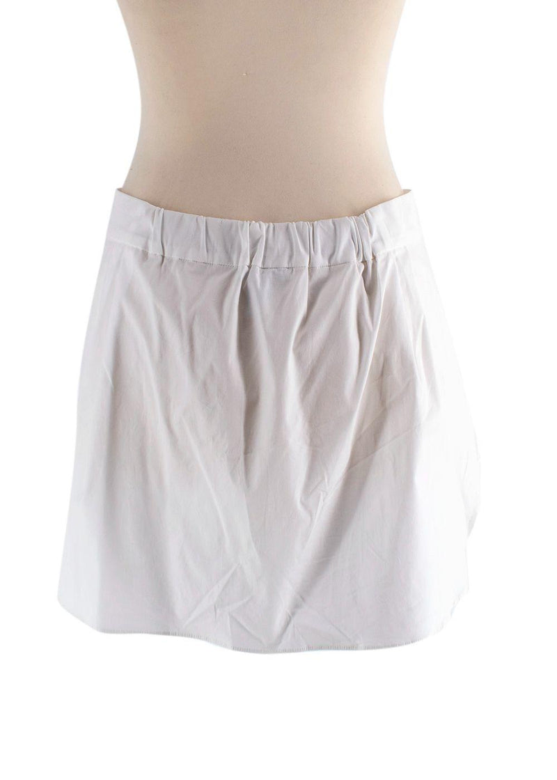 Oscar De La Renta White Pleated Mini Skirt