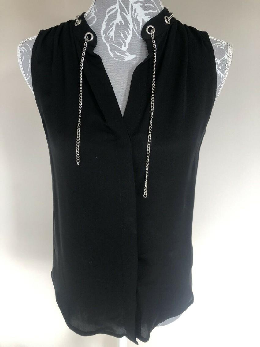 Michael Michael Kors Black Silk Eyelet Top