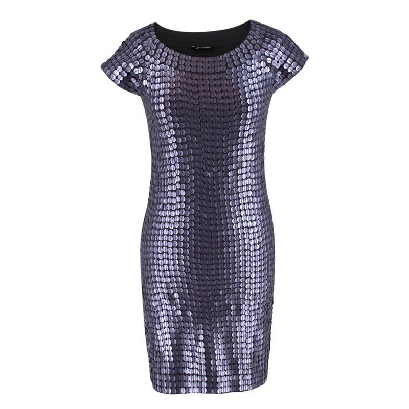 Luisa Cerano Blue-Grey Sequin Dress