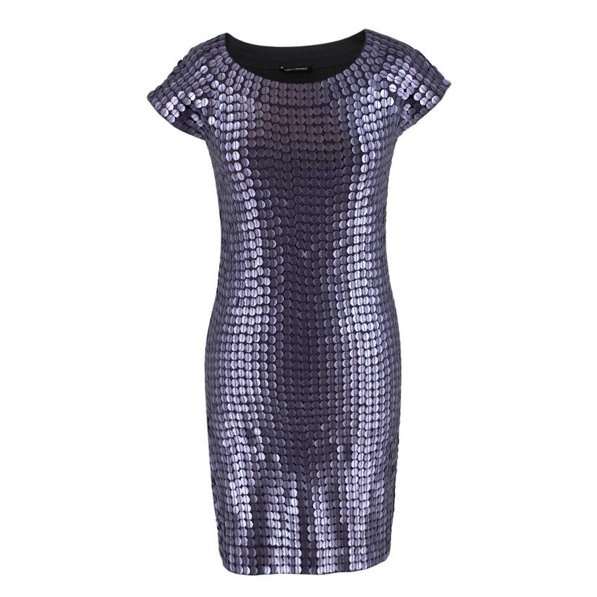 Luisa Cerano Blue-Grey Sequin Dress