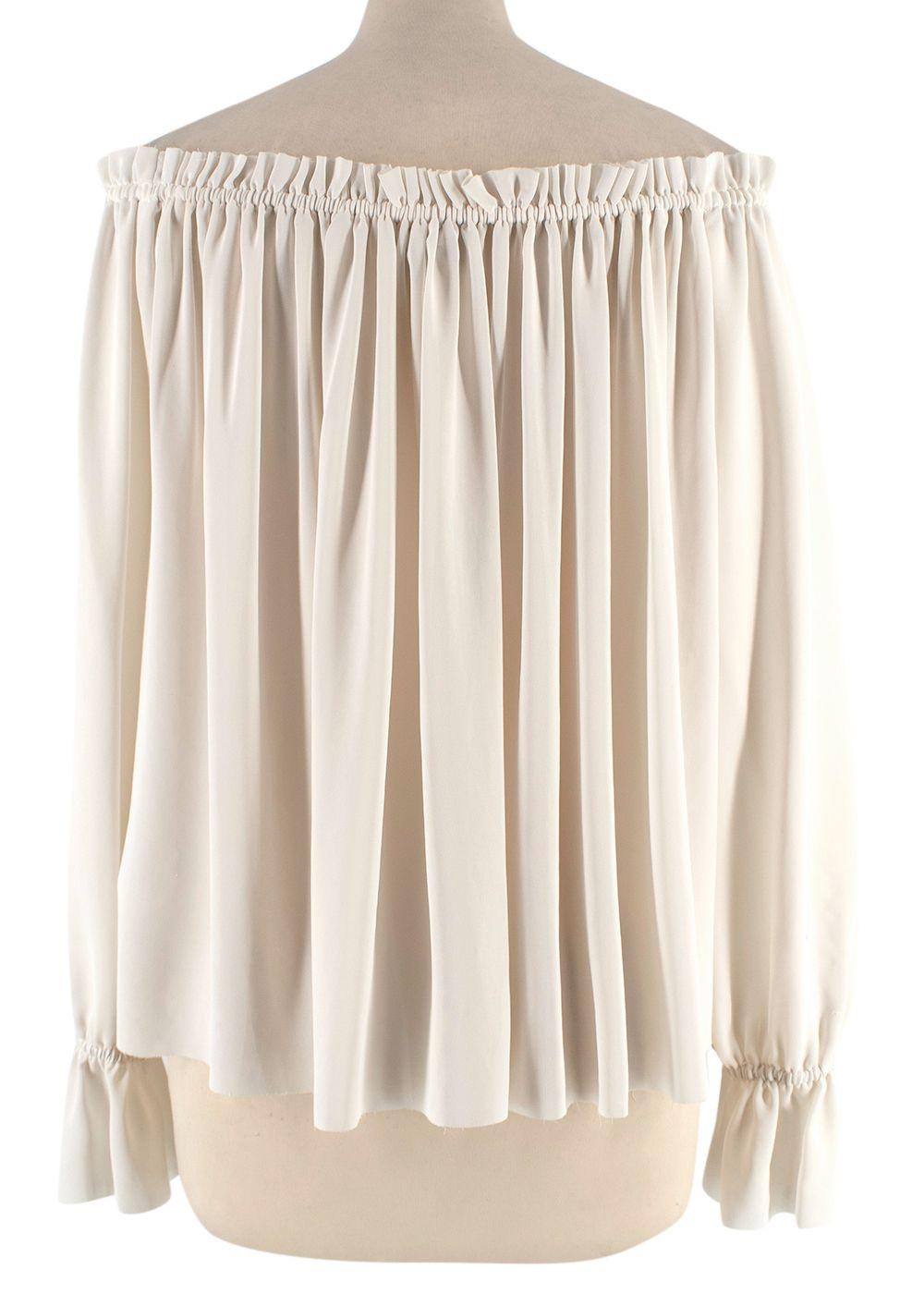 Elizabeth and James Cream Off-Shoulder Long Sleeve Blouse