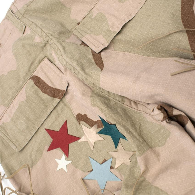 That's It! Folks Green Camo Cotton Blend Star Patches & Fringe