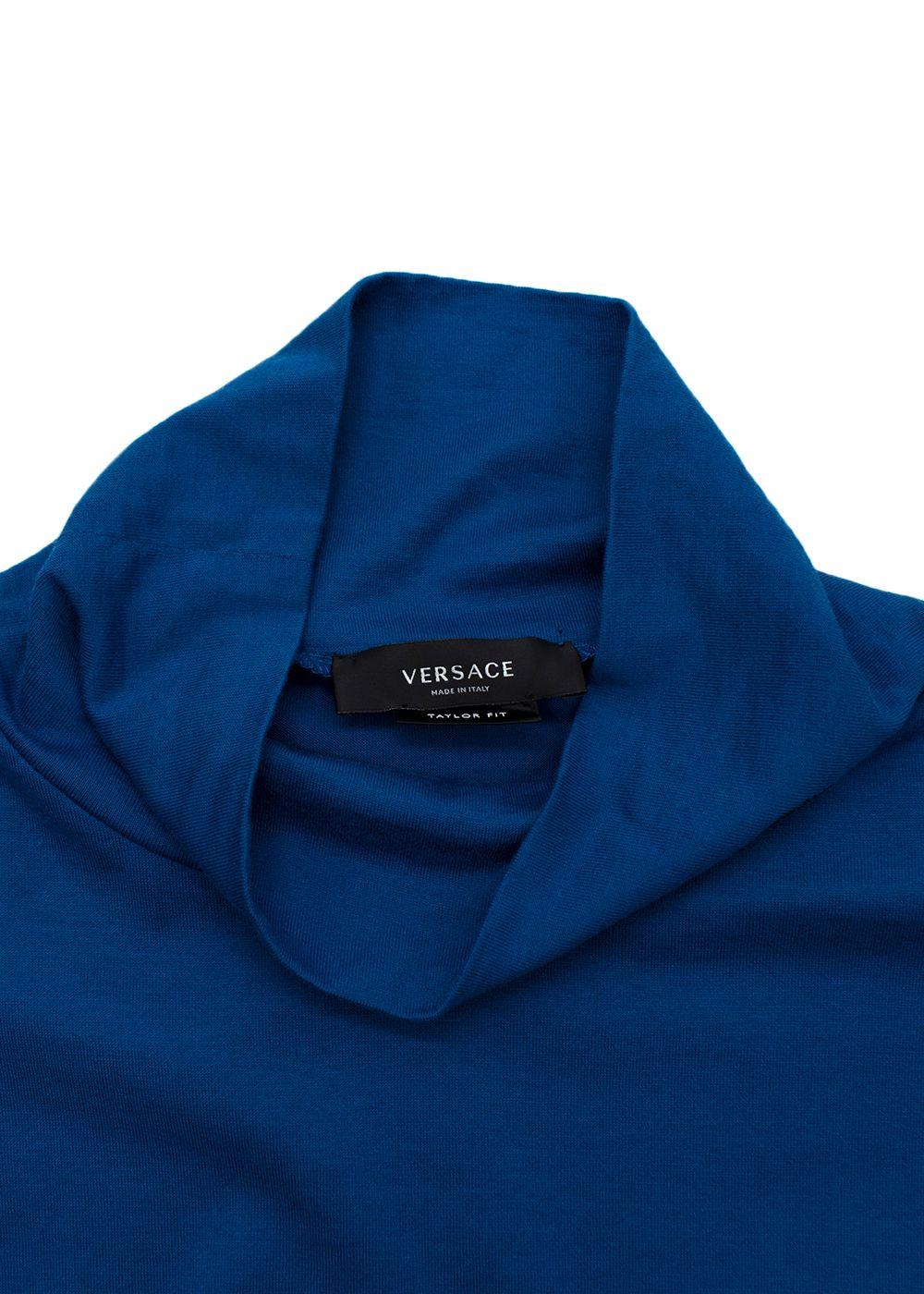 Royal Blue Cotton Turtle neck Top