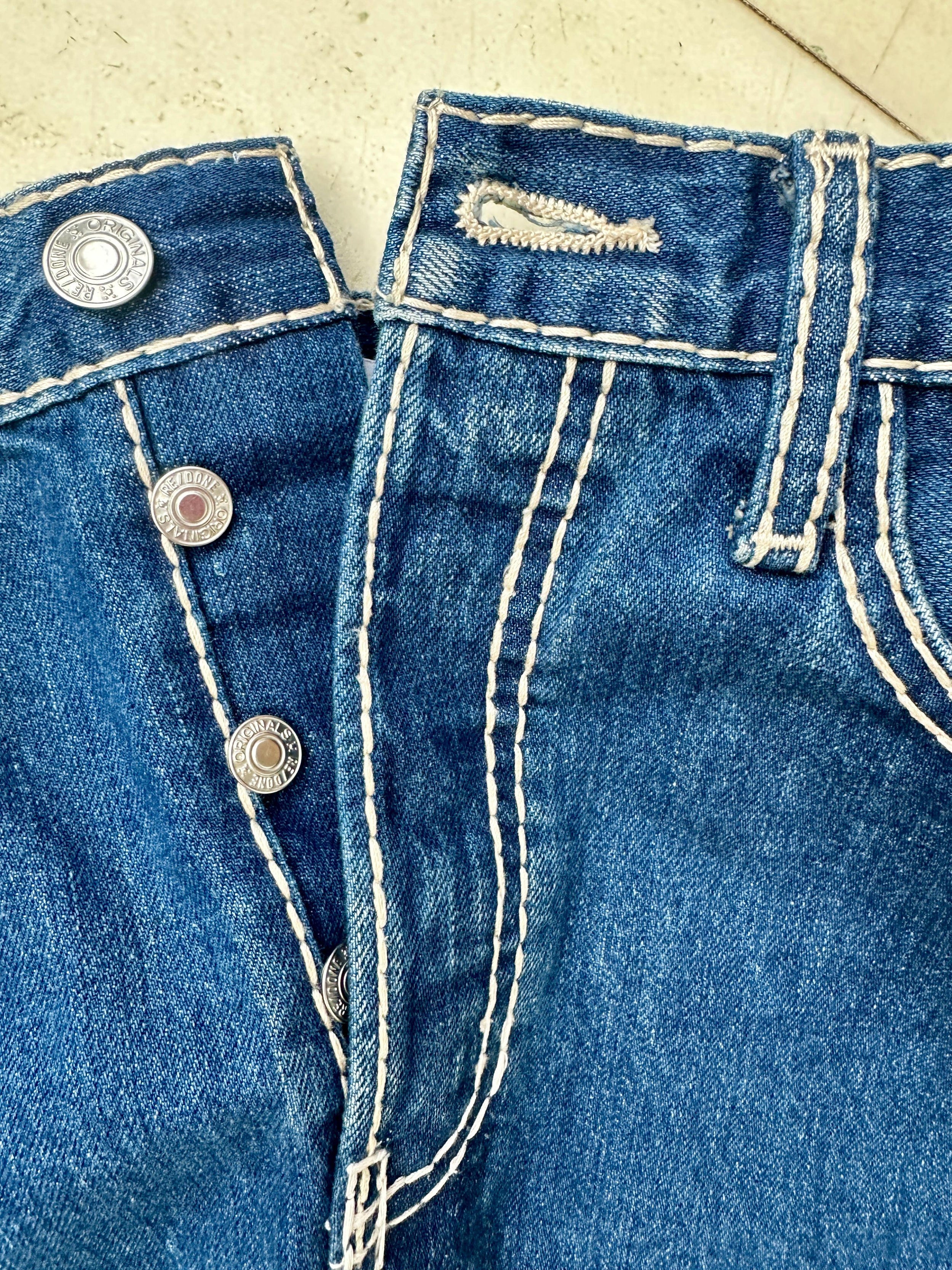 Re/Done Denim Mini Skirt