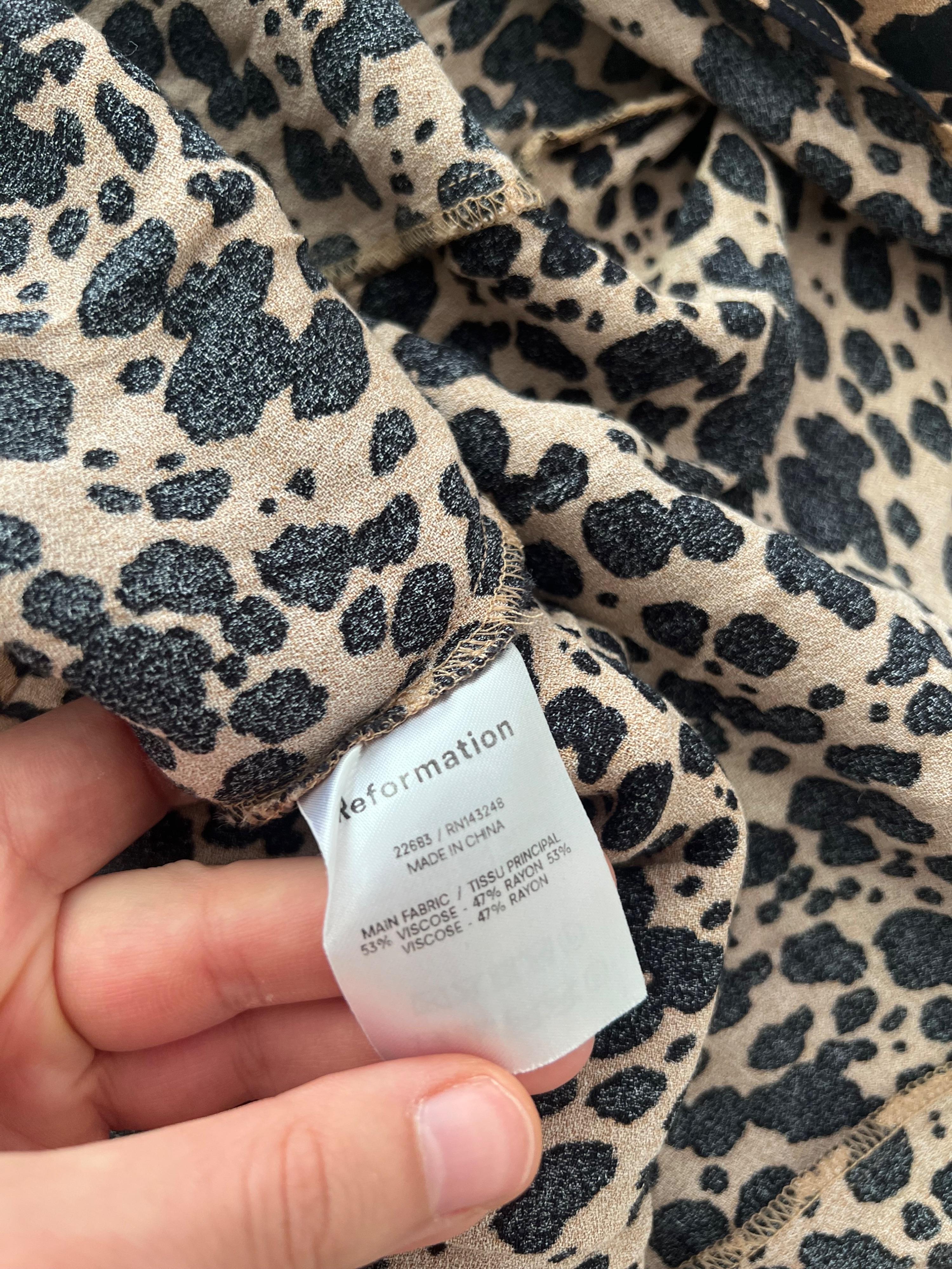 Reformation Animal Print Crimini Dress