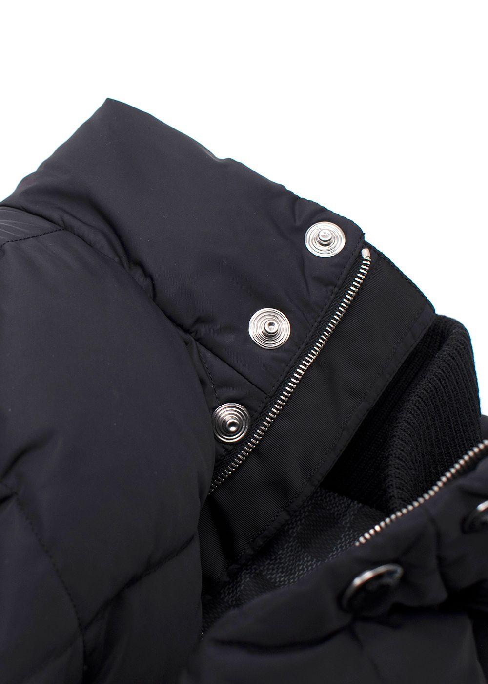 Louis Vuitton Kid's Black Quilted Jacket With Leather Pockets