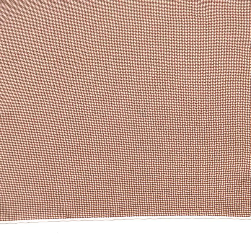 Bespoke Brown Houndstooth Check Pocket Square