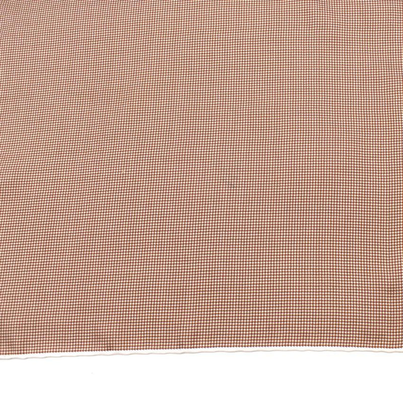 Bespoke Brown Houndstooth Check Pocket Square
