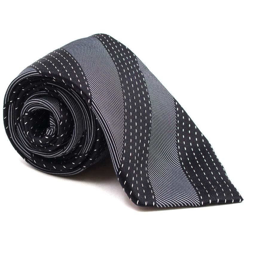 Simon Carter monochrome striped silk-jacquard tie