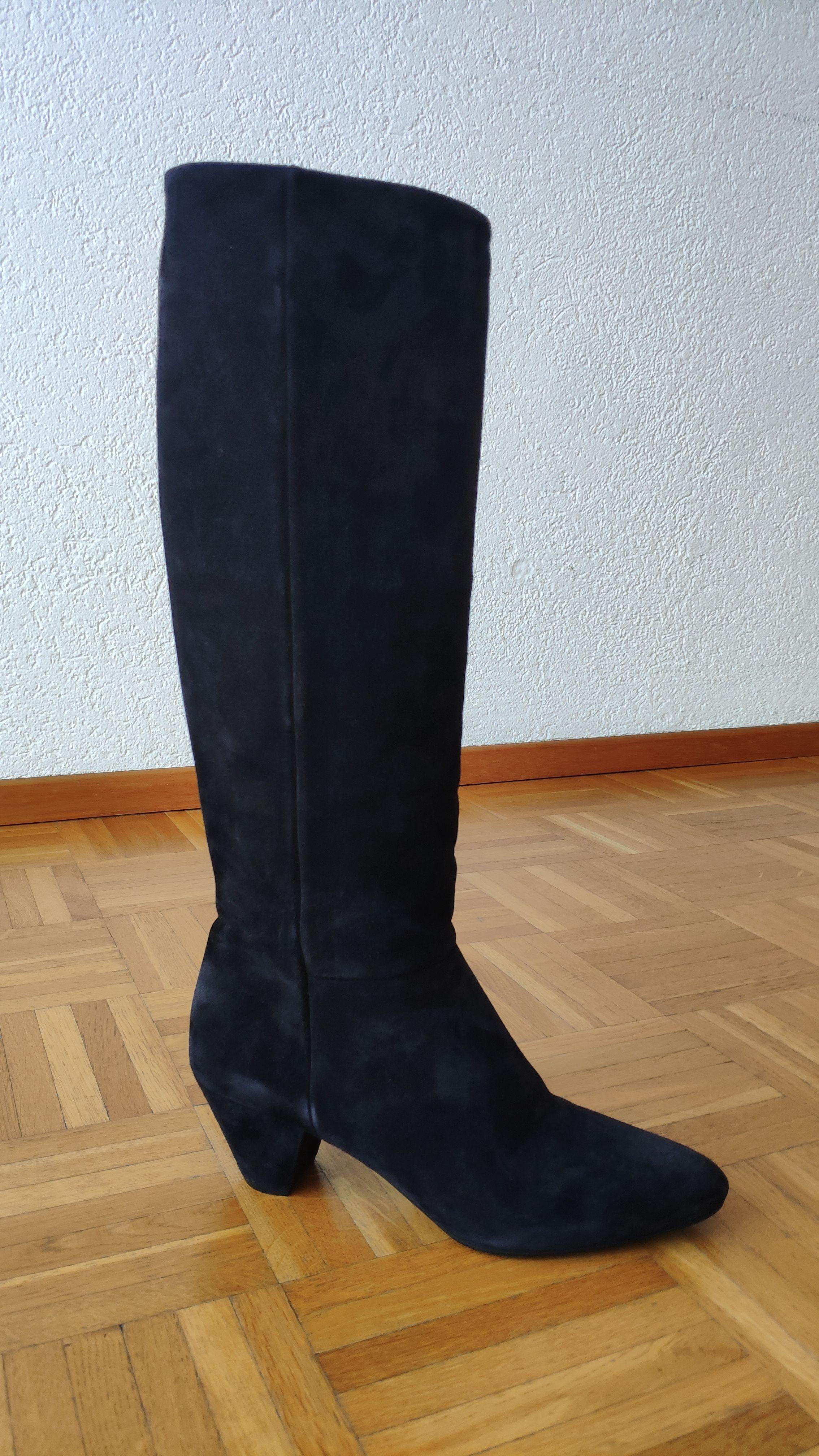 black suede long boots