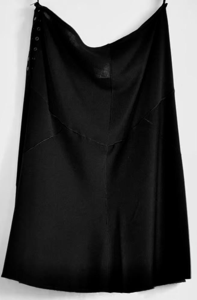 Black Panelled Slip Skirt