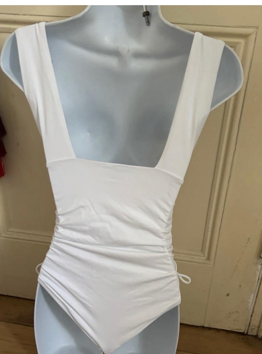 White One Pice Chile Bathing Suit