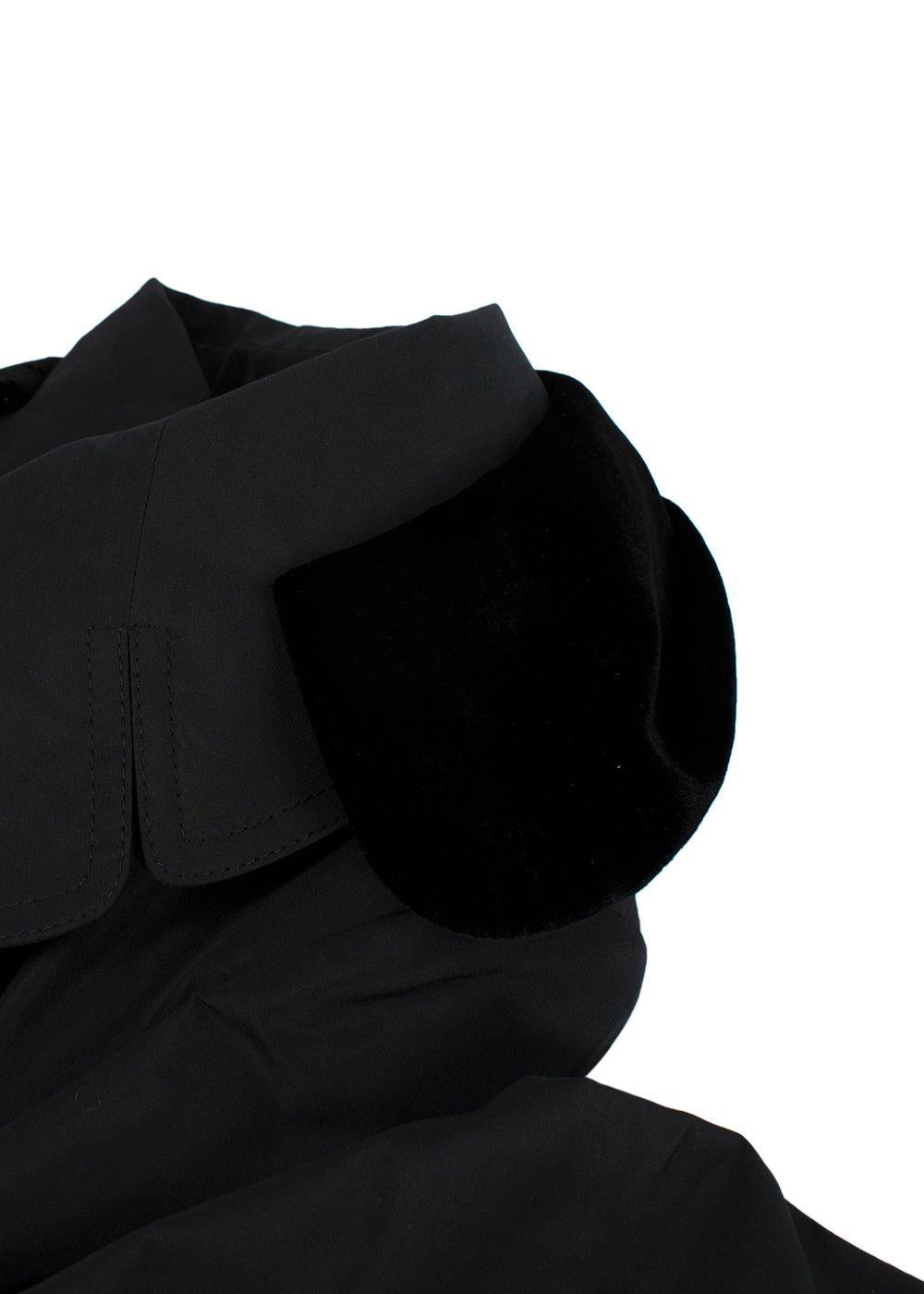 Fendi Black Short Trench Coat with Faux Fur Detail