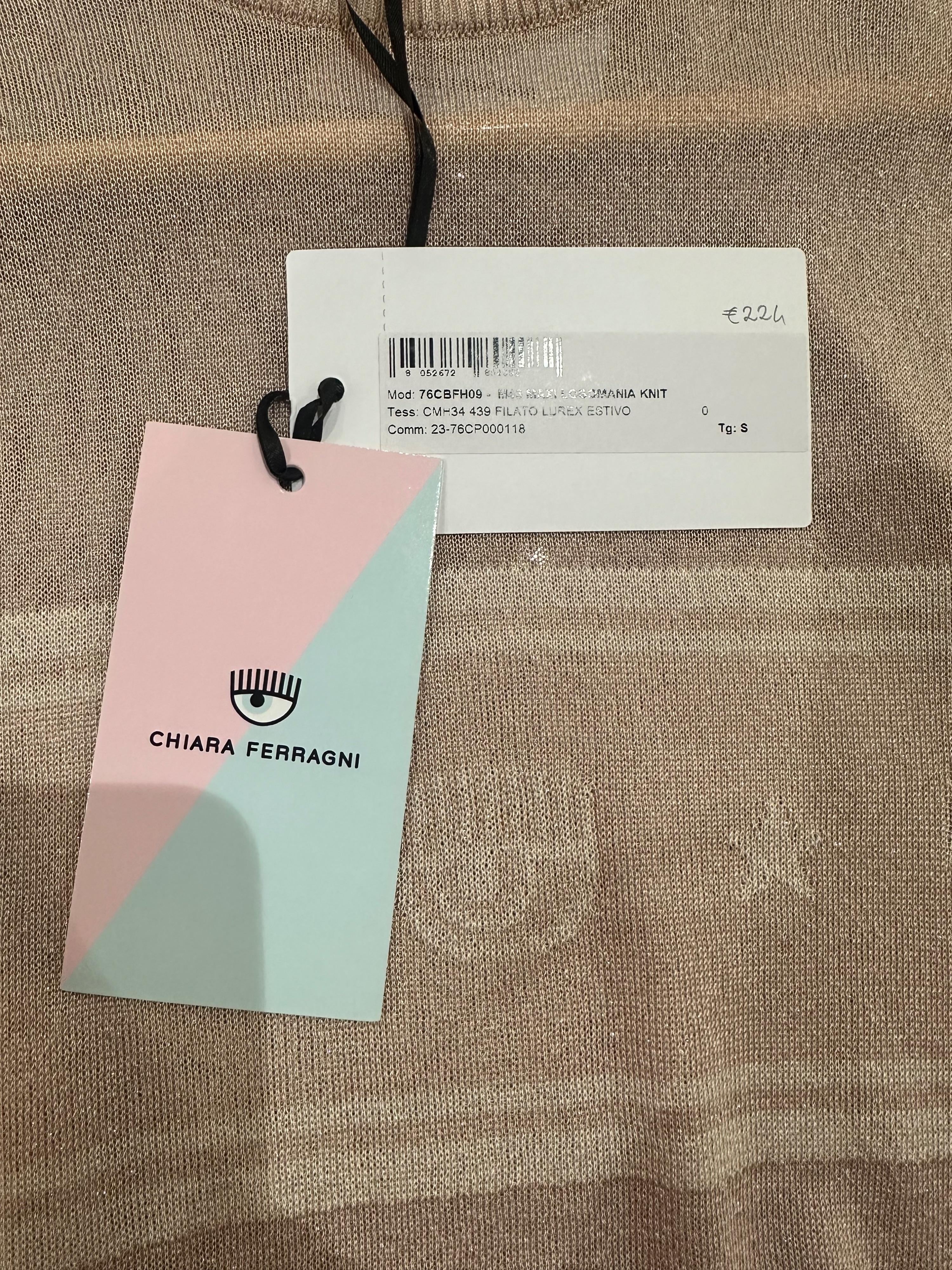 Chiara Ferragni Pink Lurex Yarn Jumper