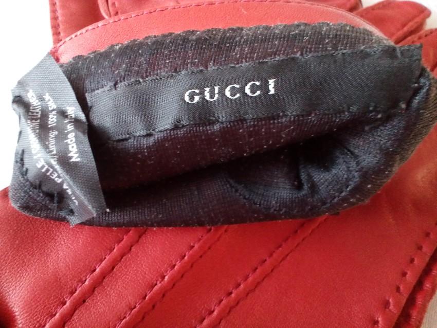 Gucci Red Leather Horsebit Gloves