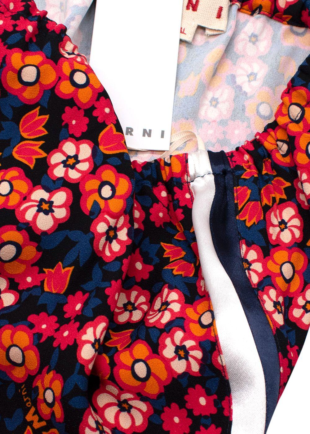 Pop Garden floral-print satin-crepe midi skirt