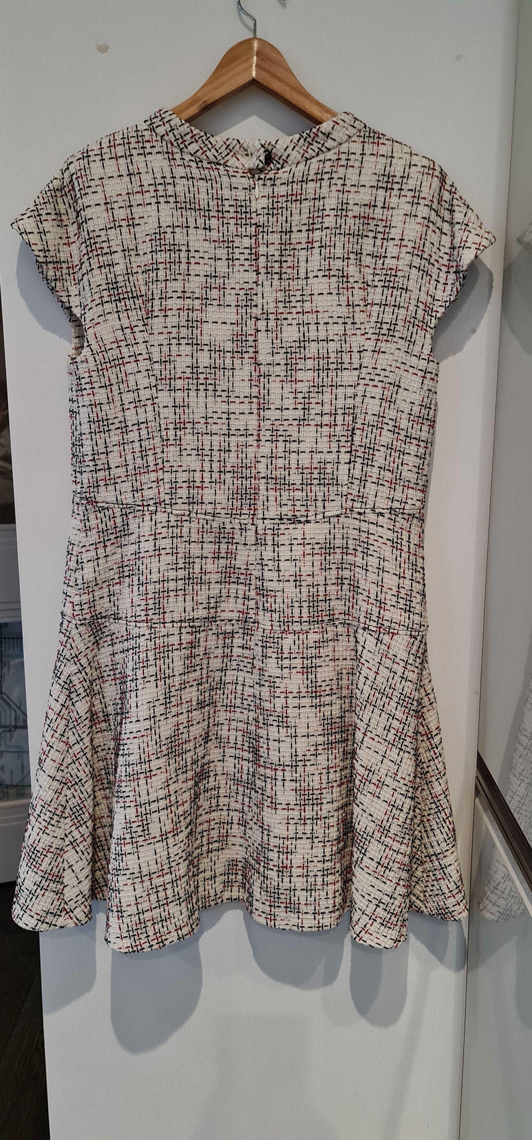 Chanel White Checked Tweed Dress