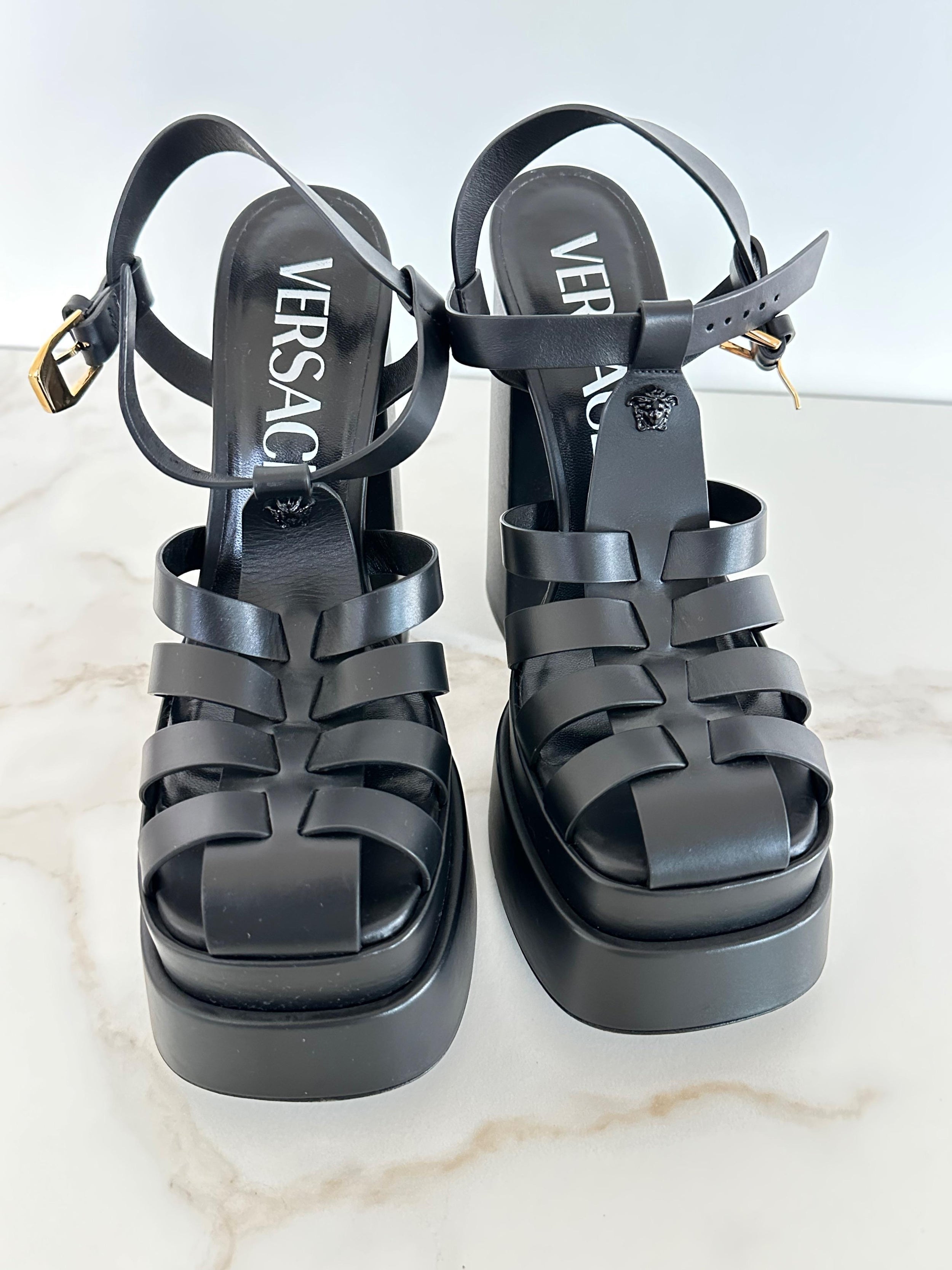 Black La Medusa Platform Sandals