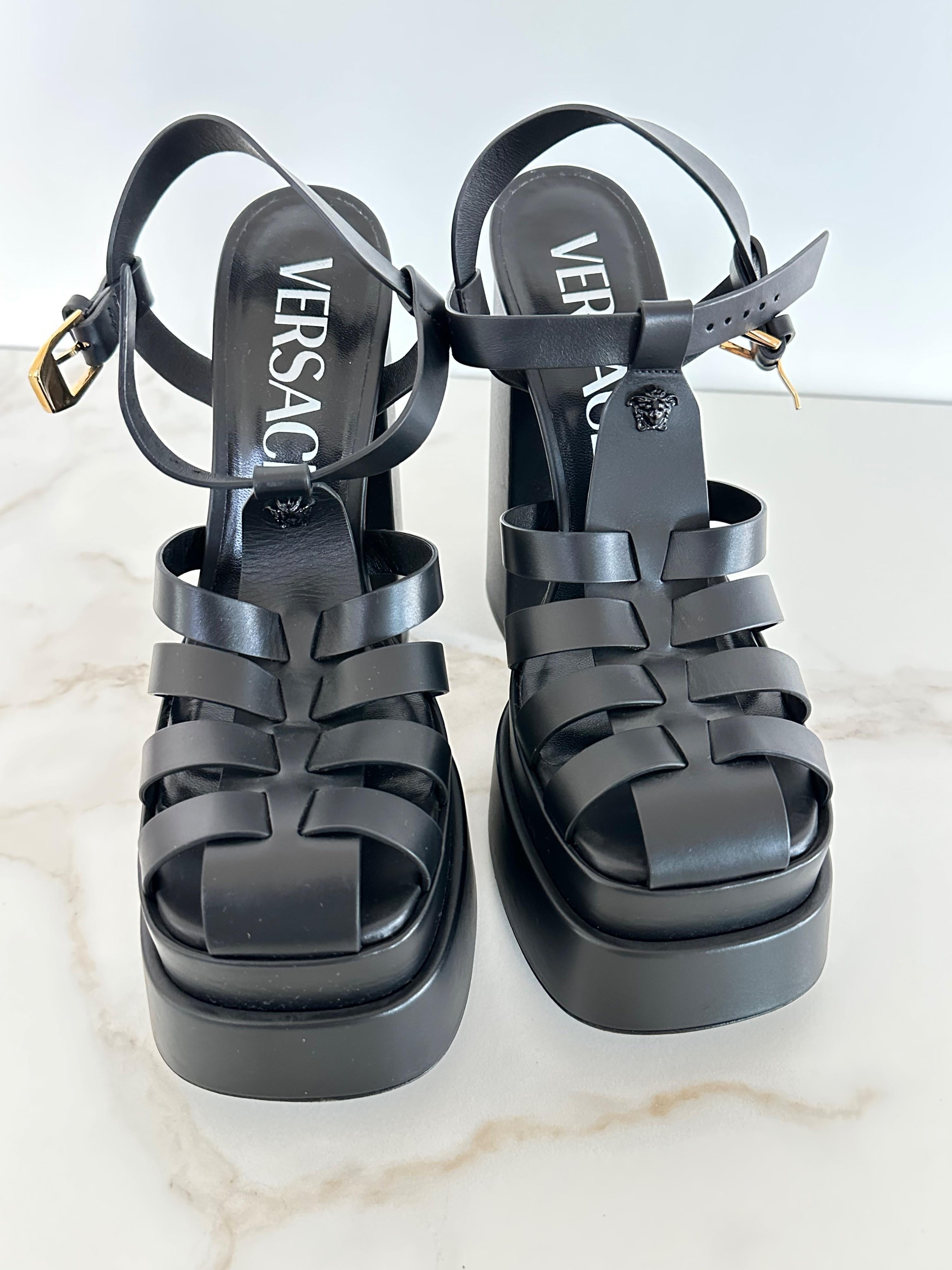 Black La Medusa Platform Sandals