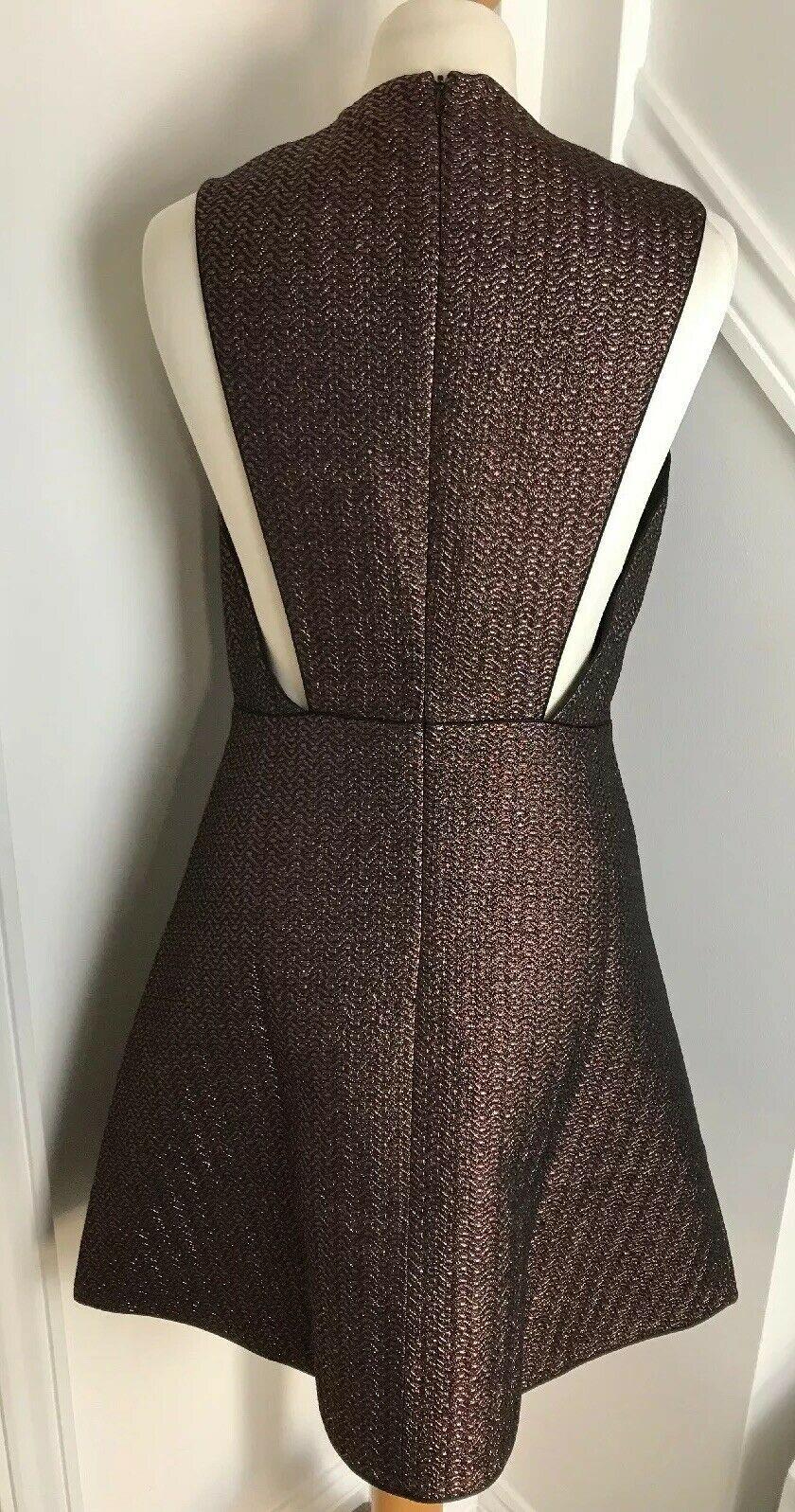 Maje Rose Gold Lurex Knit Rony Mini Dress