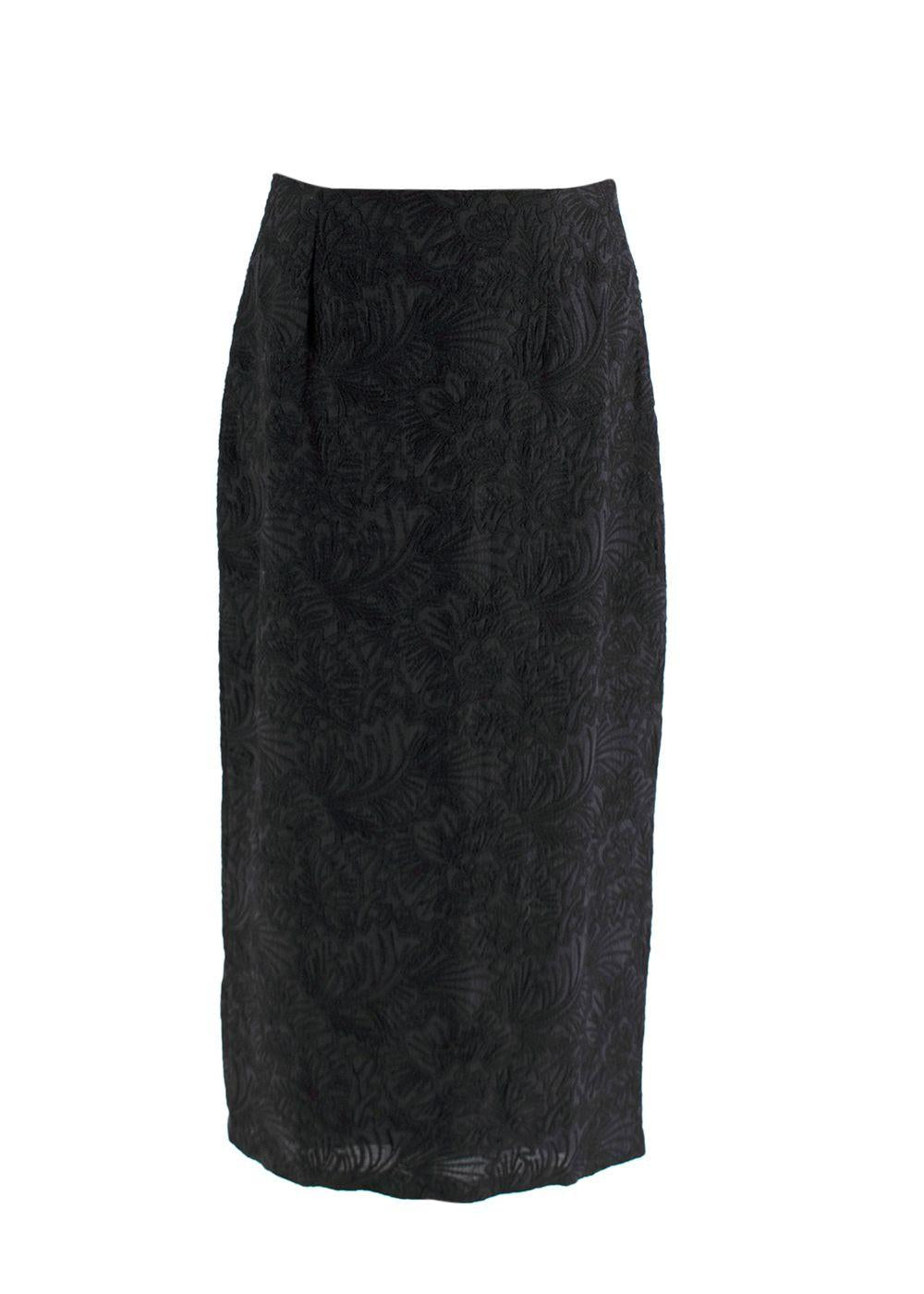 Mara Hoffman Embroidered Black Midi Skirt