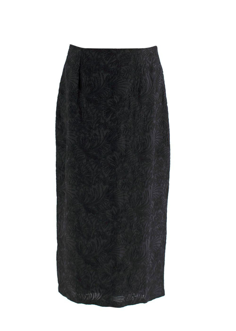 Mara Hoffman Embroidered Black Midi Skirt
