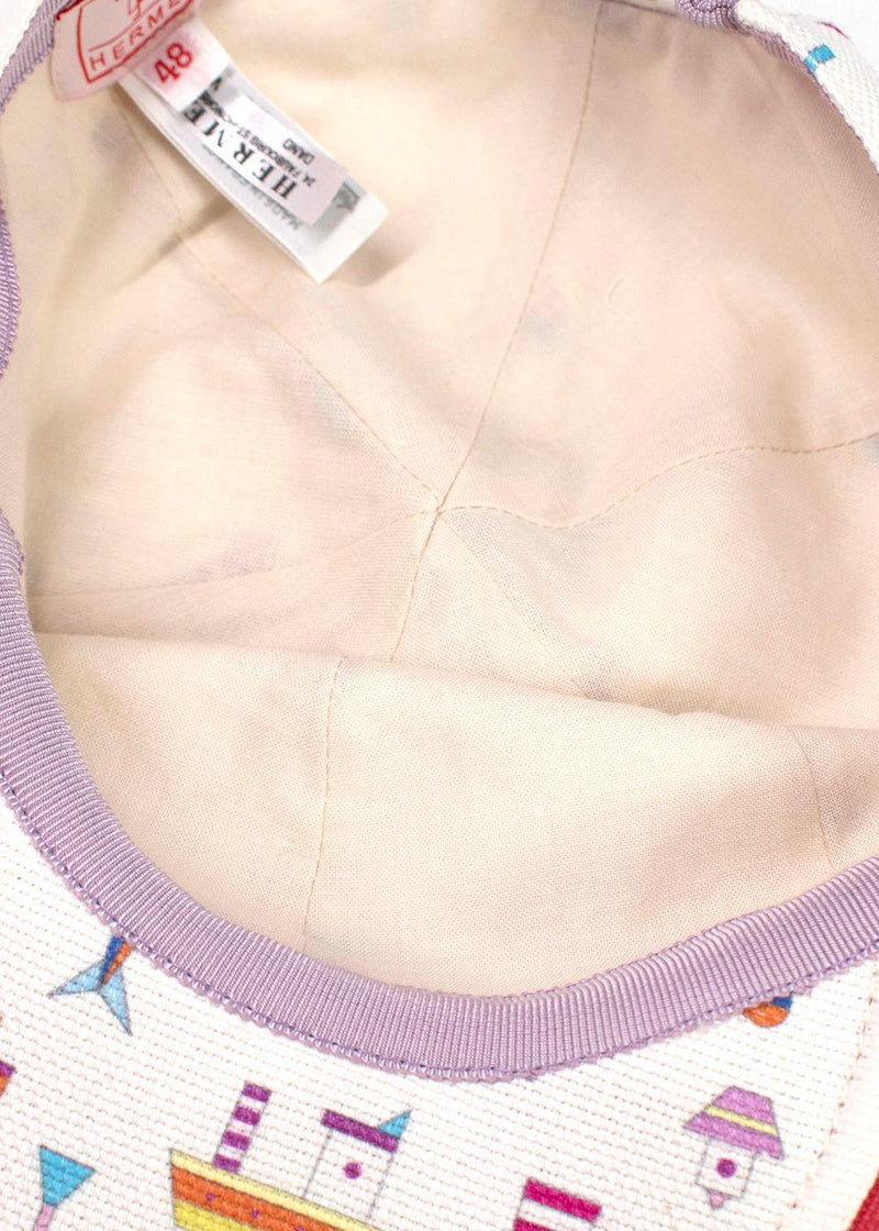 Hermes White Canvas Petit Chalutier Kid's Cap