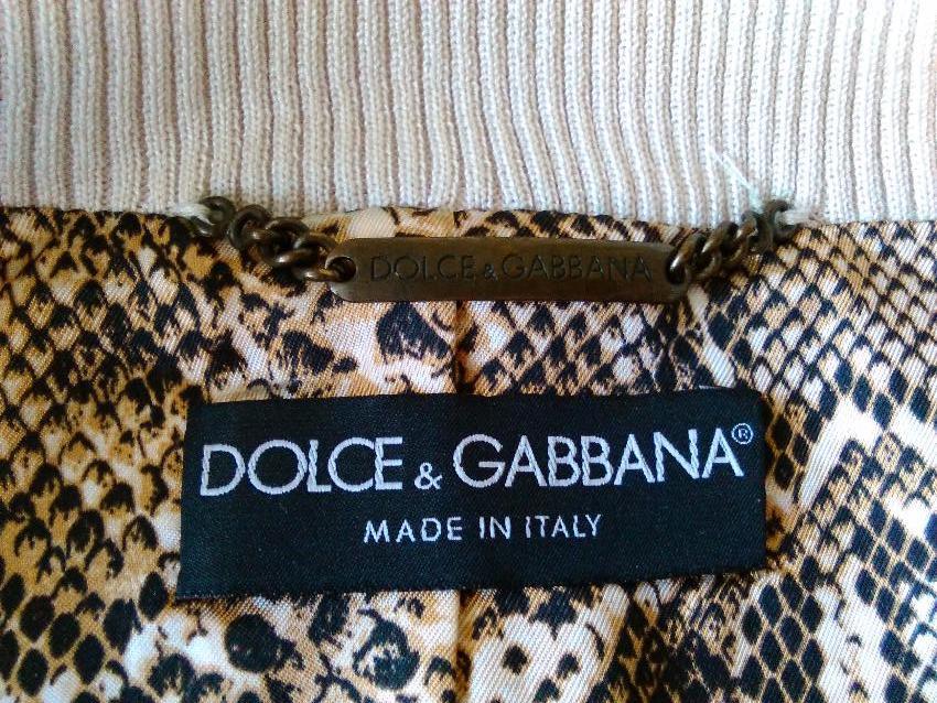 Dolce & Gabbana Womens White Leather Jacket