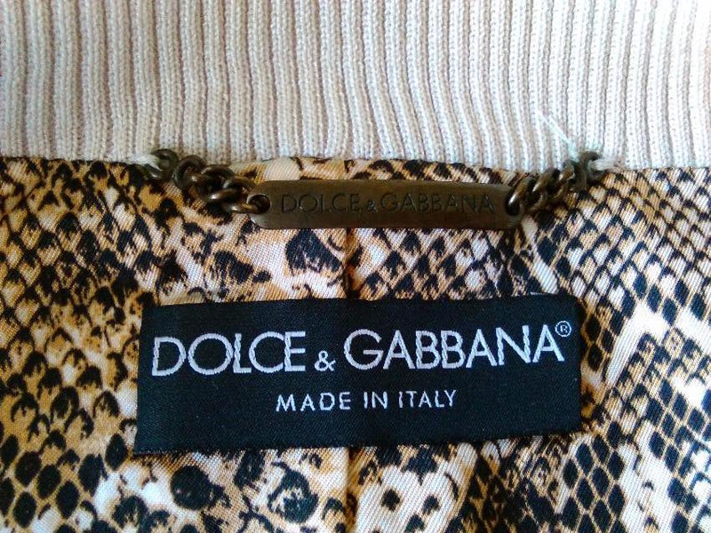 Dolce & Gabbana Womens White Leather Jacket