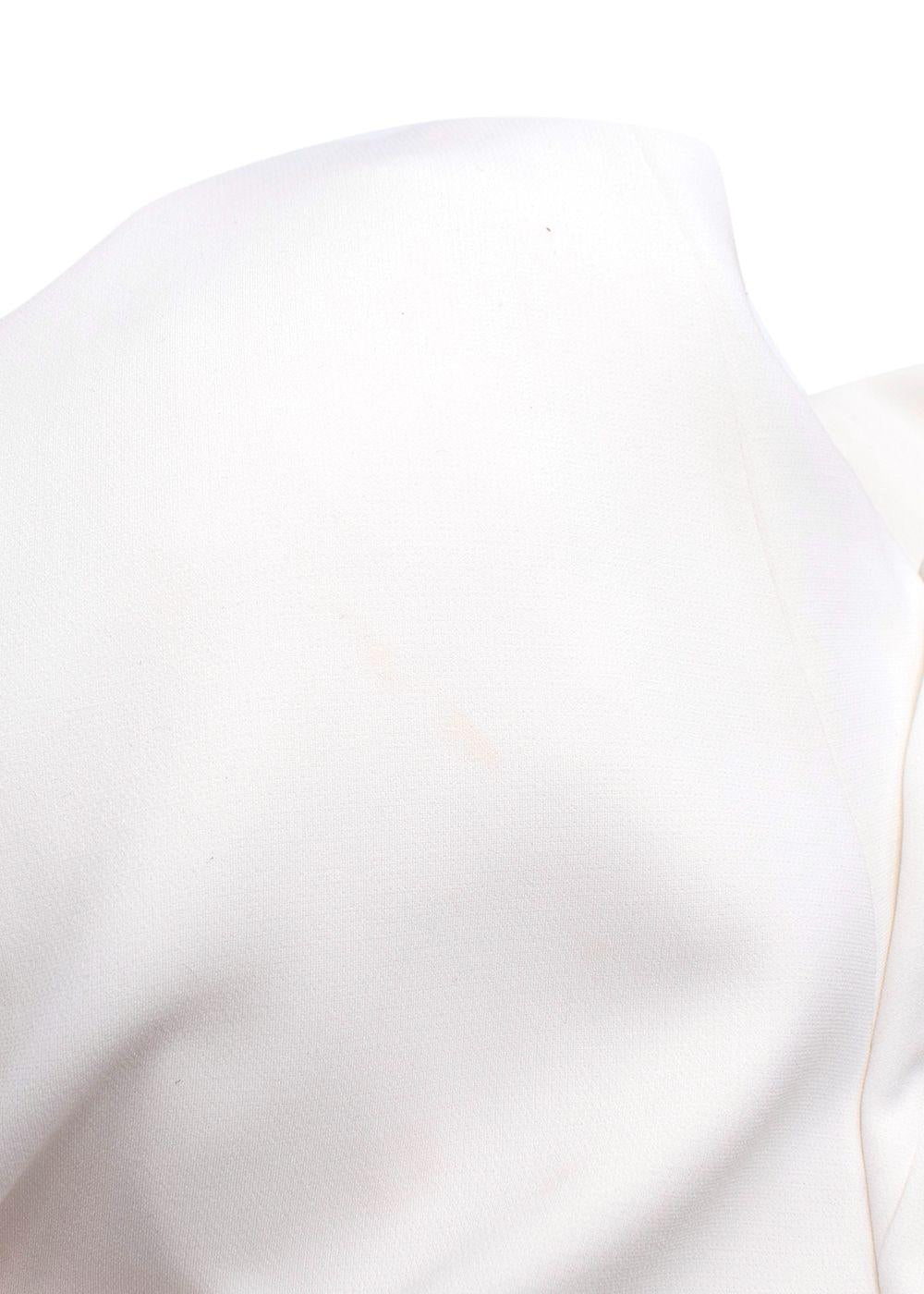 MaxMara White Blazer Dress With Fringe Trim Detail