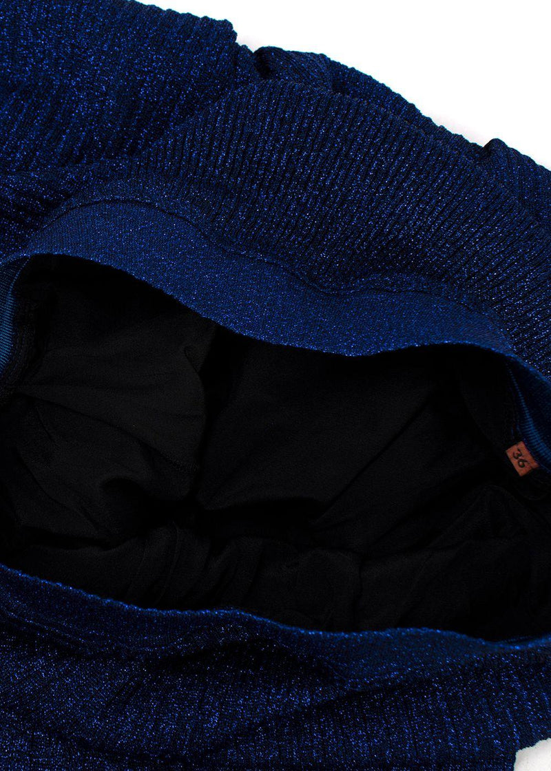 Missoni Metallic Blue Pleated Midi Skirt