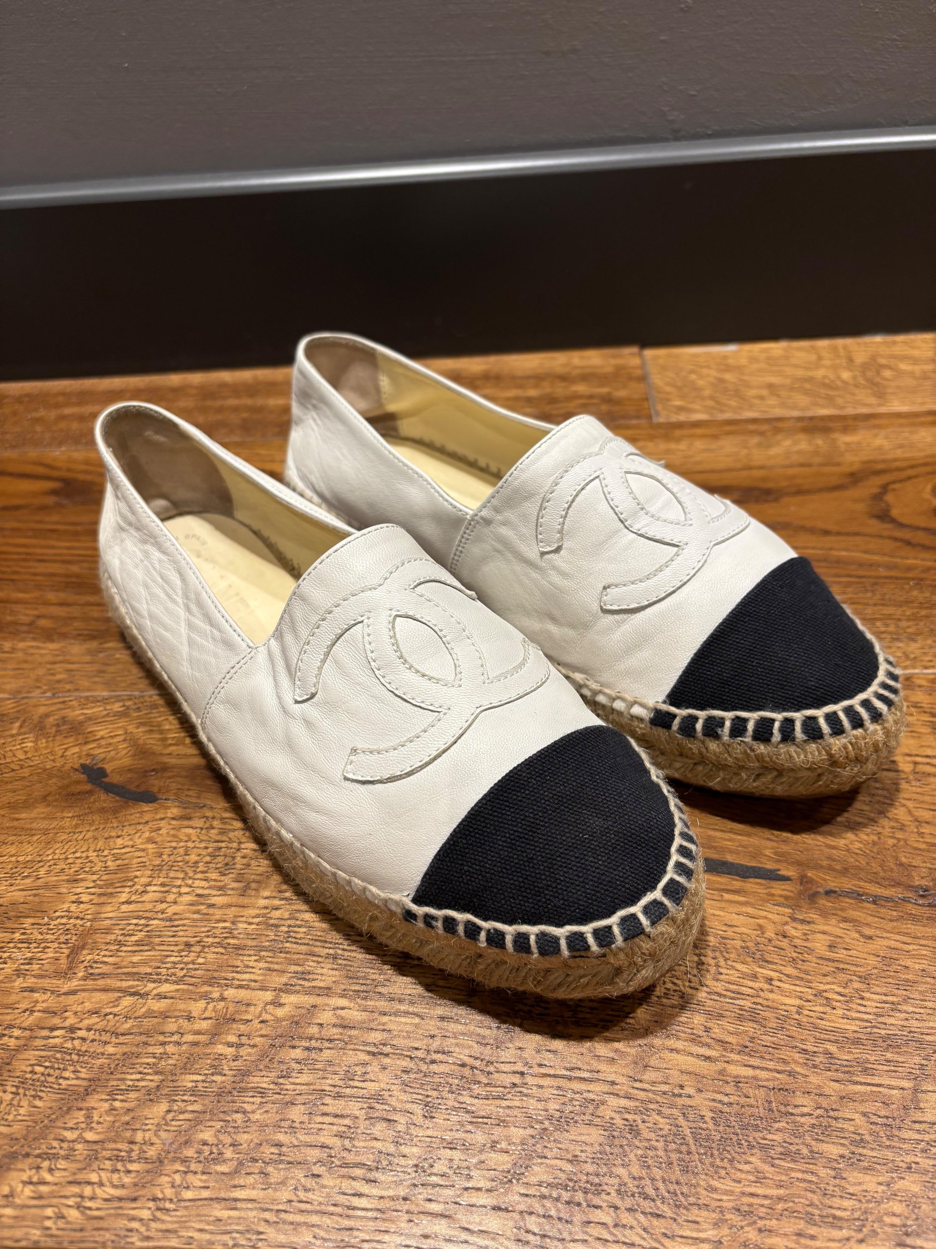 Chanel Black And White Espadrilles